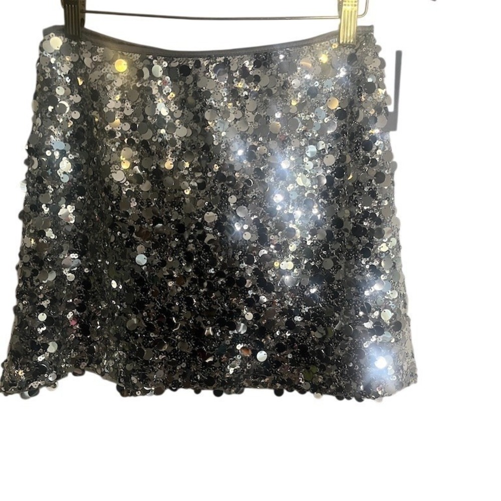 Target Skirt Womens 2XL Silver Sequin Mini High Waist Party Back Zip Lined